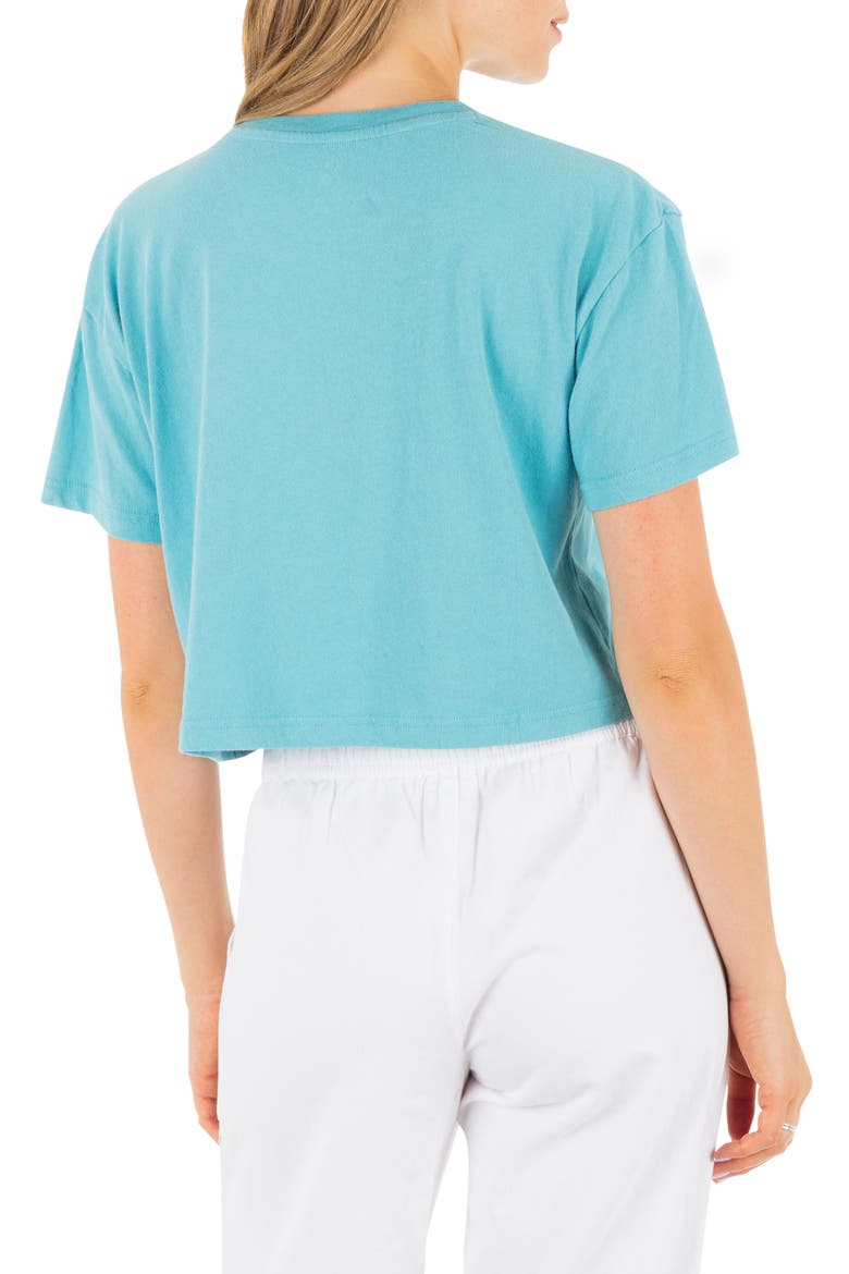 Burro Boxy Crop Cotton Graphic T-Shirt, Alternate, color, MAUI BLUE