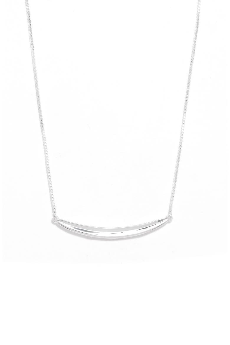 Brooke Crescent Bar Necklace, Main, color, SILVER