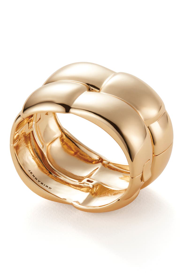 Mega Woven Square Bangle, Alternate, color, HIGH POLISH GOLD