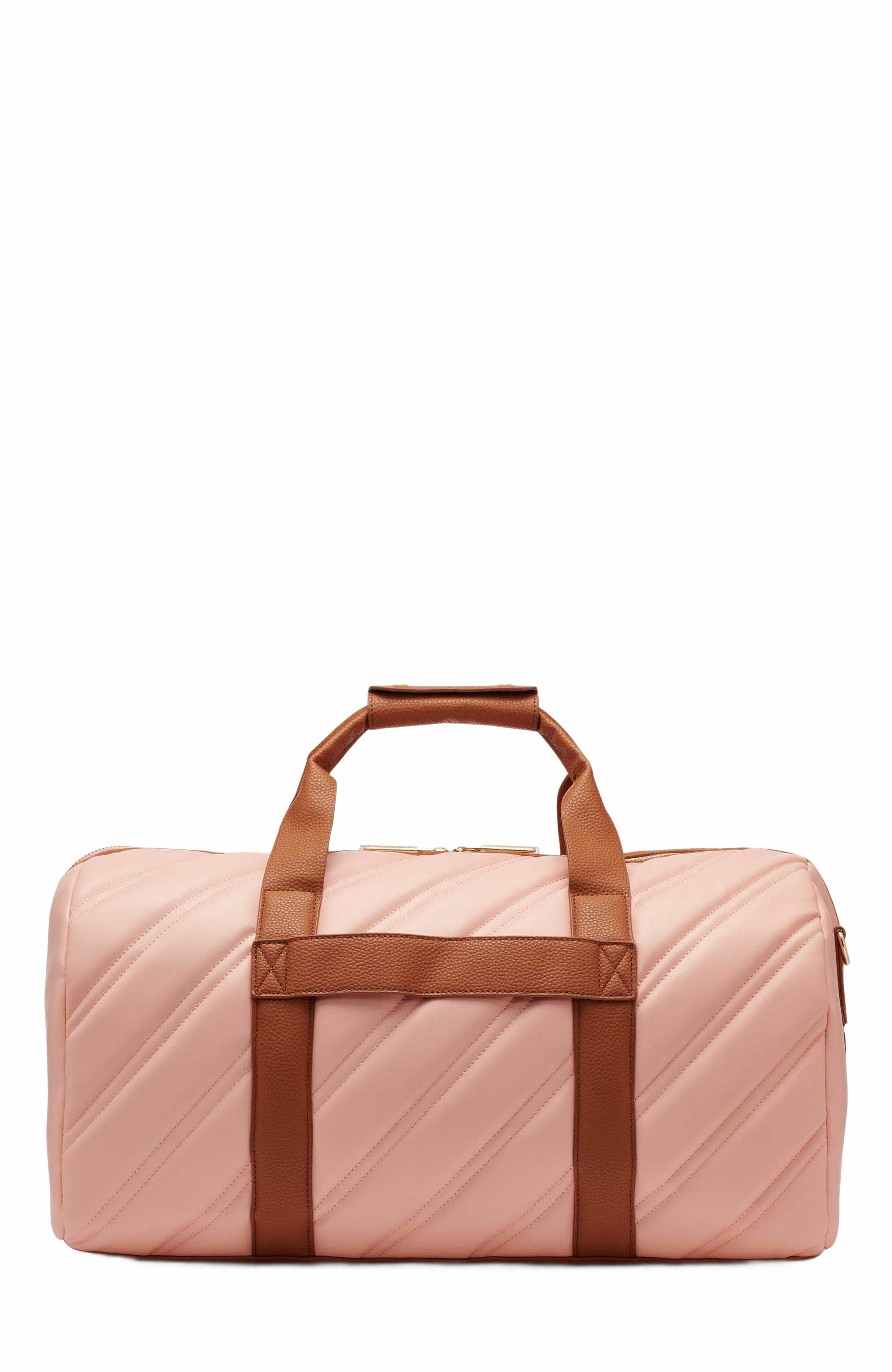DKNY Bias Duffel Bag, Alternate, color, Peach Bloom