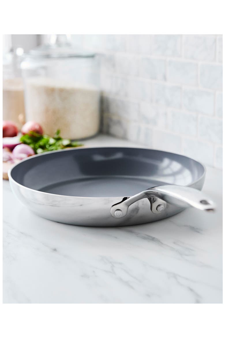Valencia Stainless Steel Nonstick Fry Pan, Alternate, color, STAINLESS STEEL