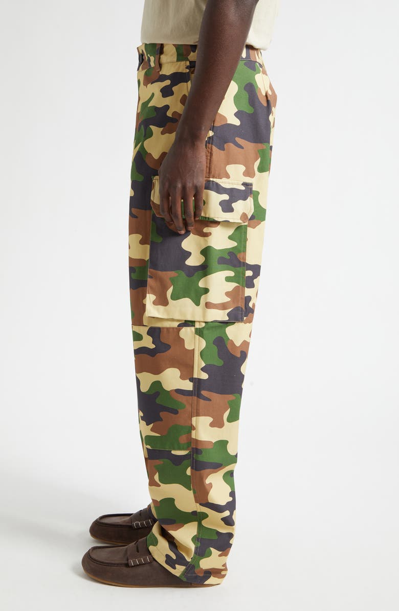 JW Anderson Camo Cotton Straight Leg Cargo Pants, Alternate, color, Brown/ Green