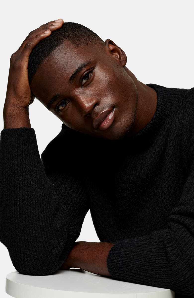 Topman Mock Neck Sweater, Alternate, color, 