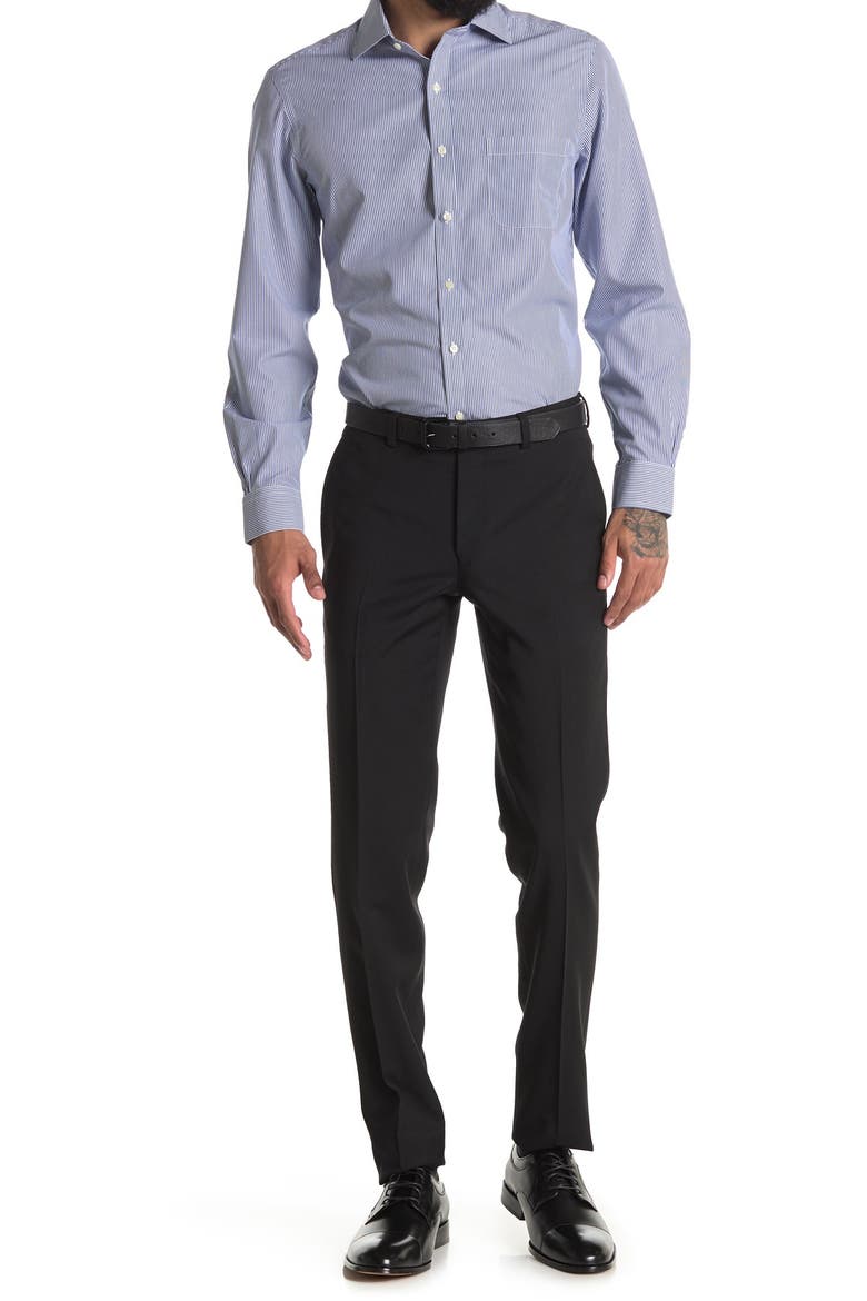 Jarrett Flat Front Trouser, Alternate, color, BLACK