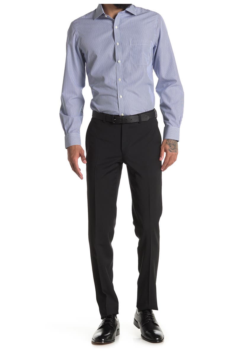 Ted Baker London Jarrett Flat Front Trouser, Alternate, color, Black