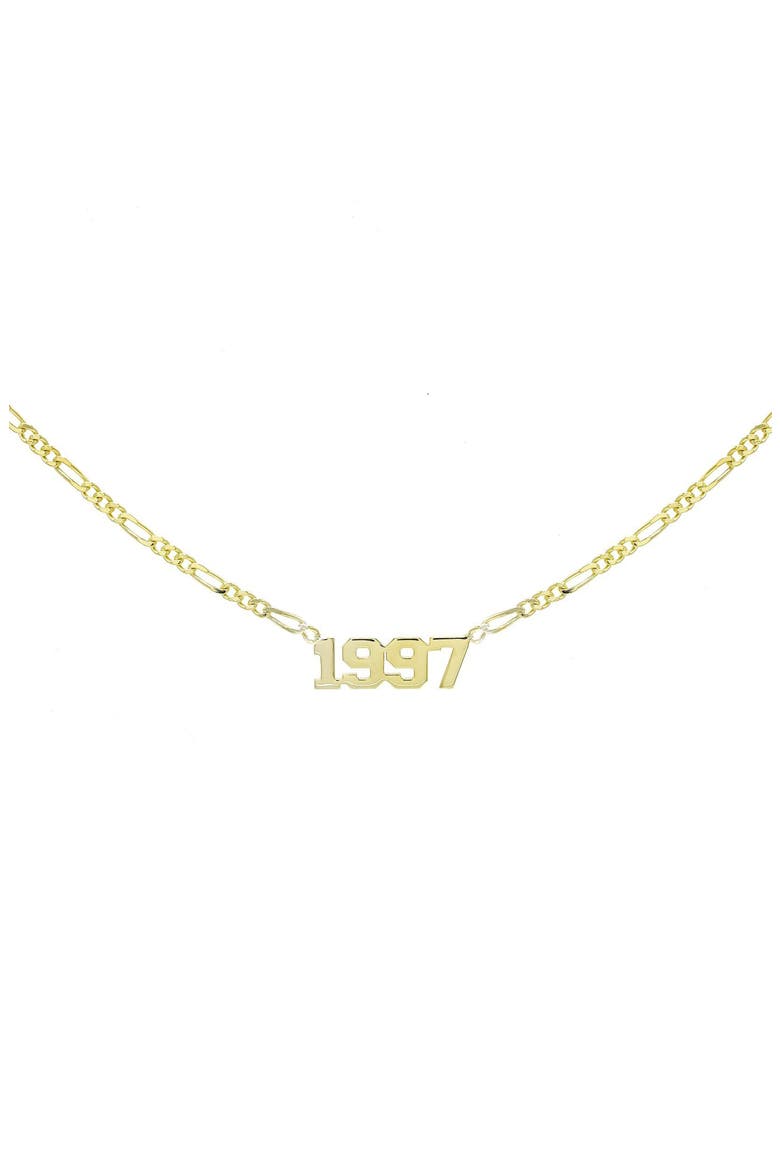 Personalized Year Nameplate Necklace, Main, color, GOLD