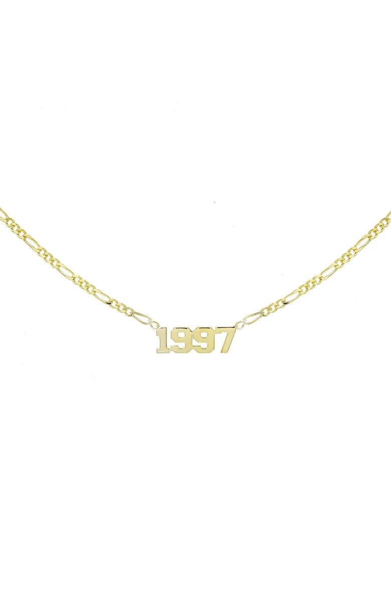 BY ADINA EDEN Personalized Year Nameplate Necklace, Main, color, 