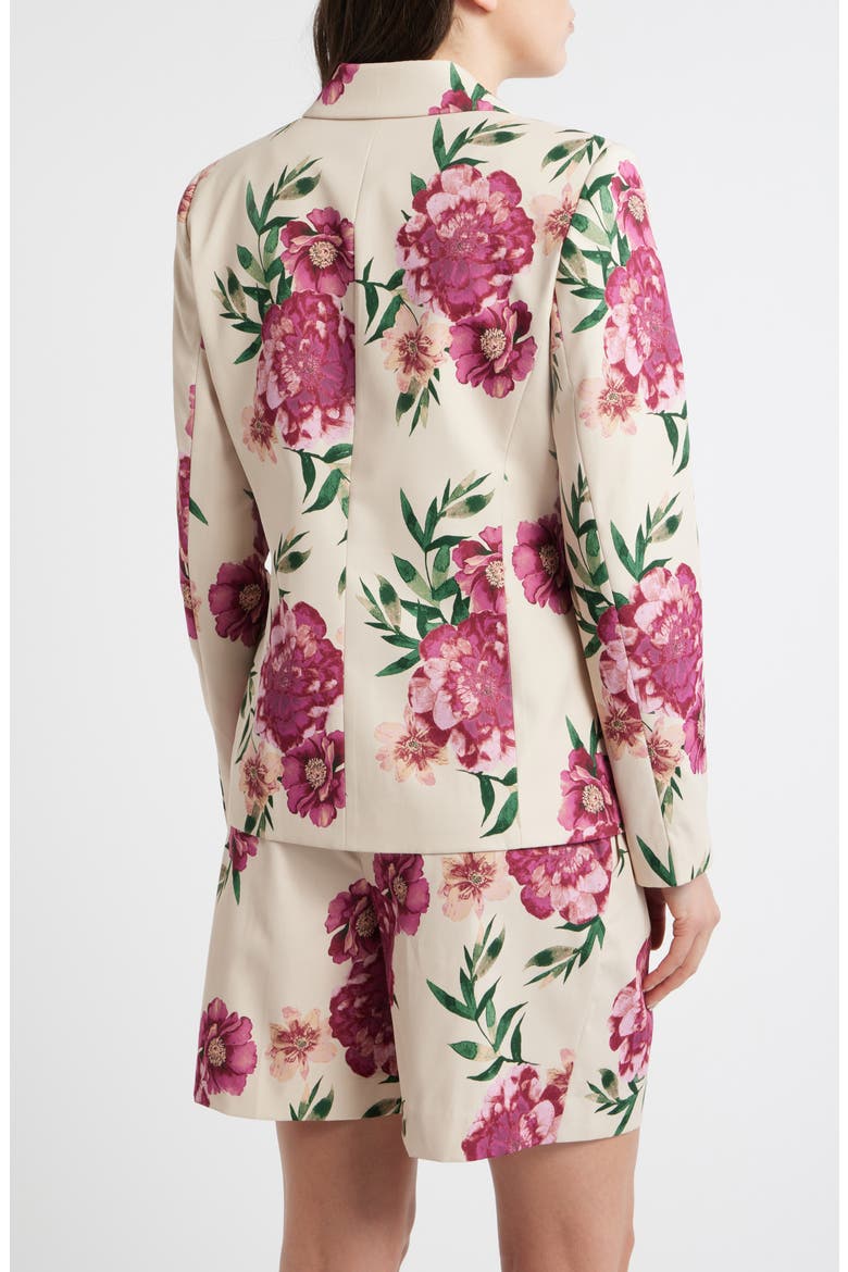 Print One-Button Blazer, Alternate, color, SAND BERRY FLORAL