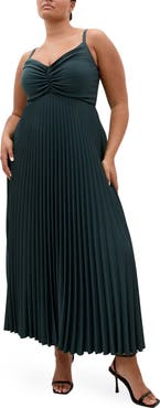 City Chic Ariana Pleated Sleeveless Dress