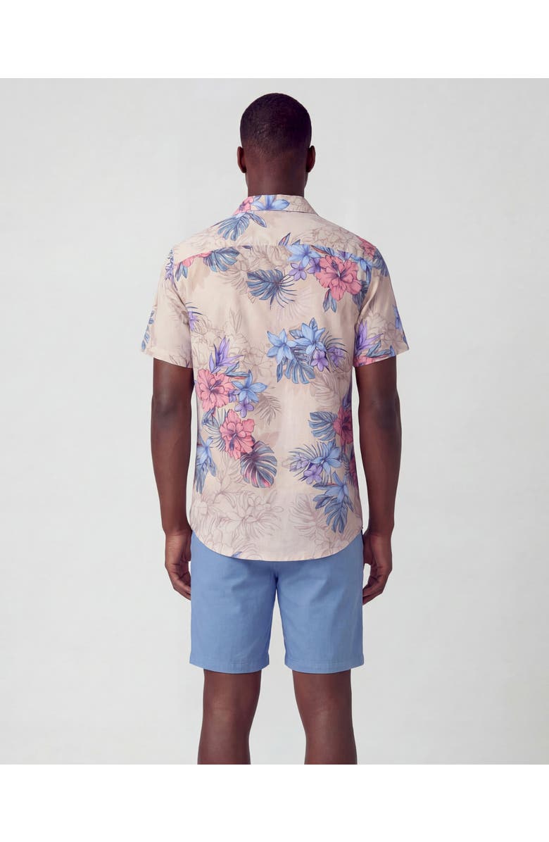 Lords of Harlech Exotic Floral Mens Linen Printed Shirt, Alternate, color, Exotic Floral Natural