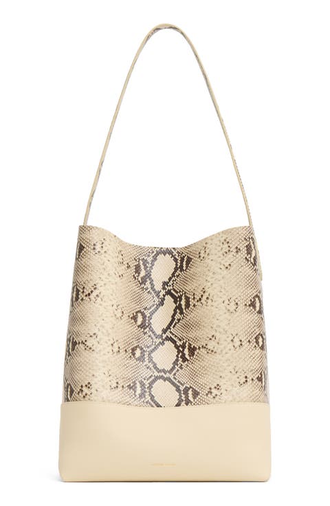 Everyday Cabas Snakeskin Embossed Leather Tote
