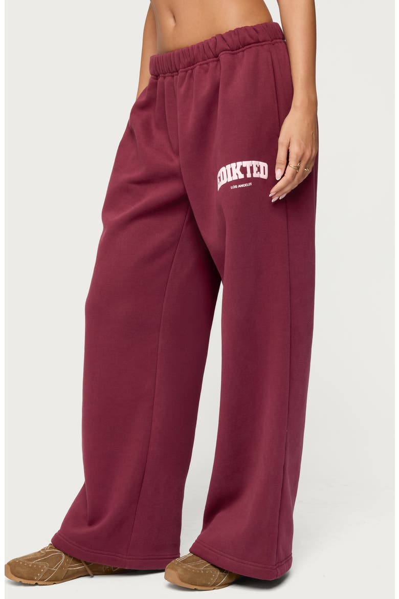 LA Relaxed Fit Sweatpants, Alternate, color, BURGUNDY