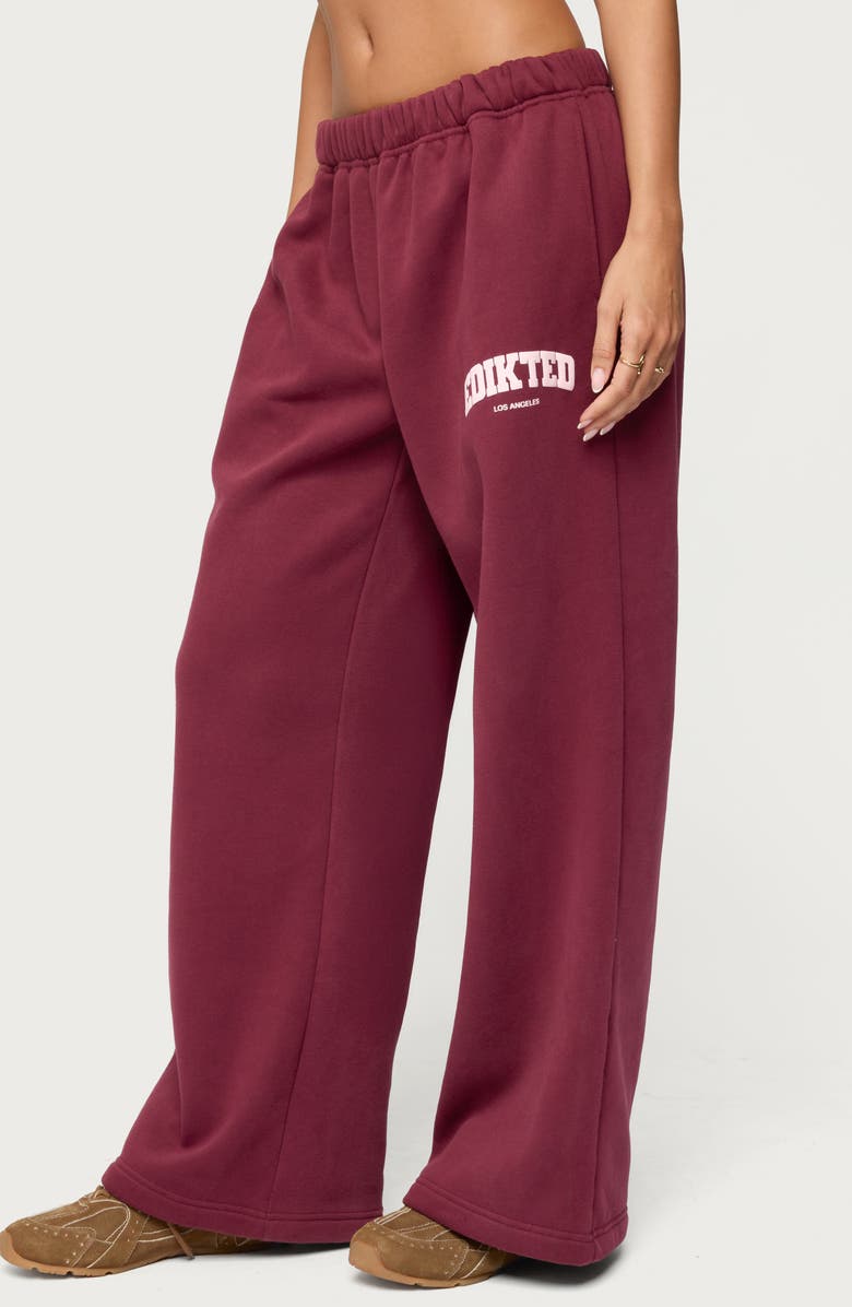 EDIKTED LA Relaxed Fit Sweatpants, Alternate, color, Burgundy