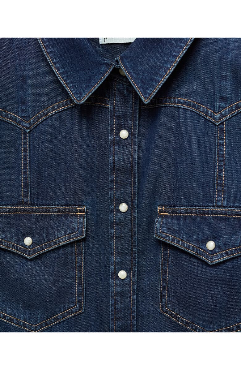 MANGO Chest Pocket Denim Shirt, Alternate, color,