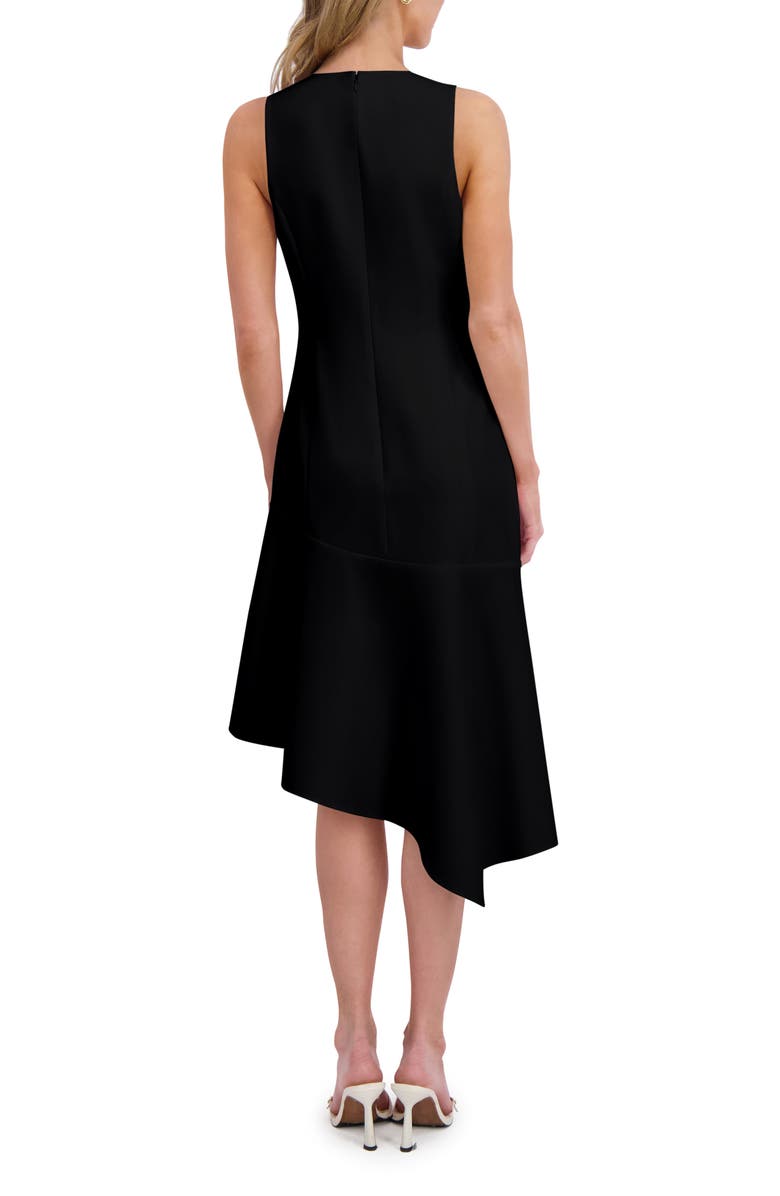Ted Baker Asymmetric Ruffle Sleeveless Midi Dress, Alternate, color, Rich Black