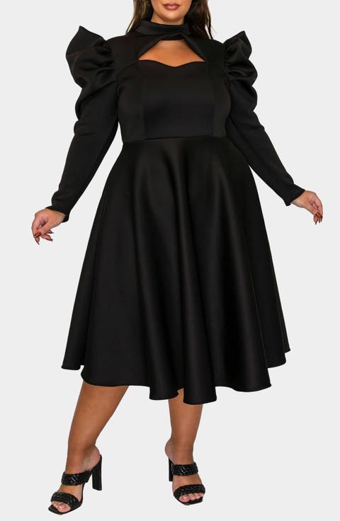 Isabella Neoprene Midi Dress (Plus)