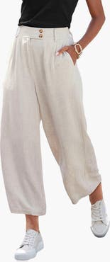 LASCANA Women's Wide Leg Linen Pants