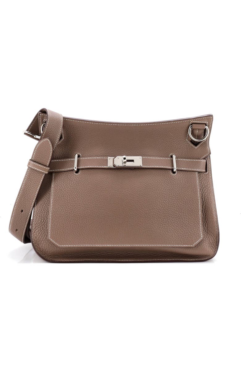 Pre-Owned Hermes Jypsiere Bag Clemence 34, Main, color, Etoupe