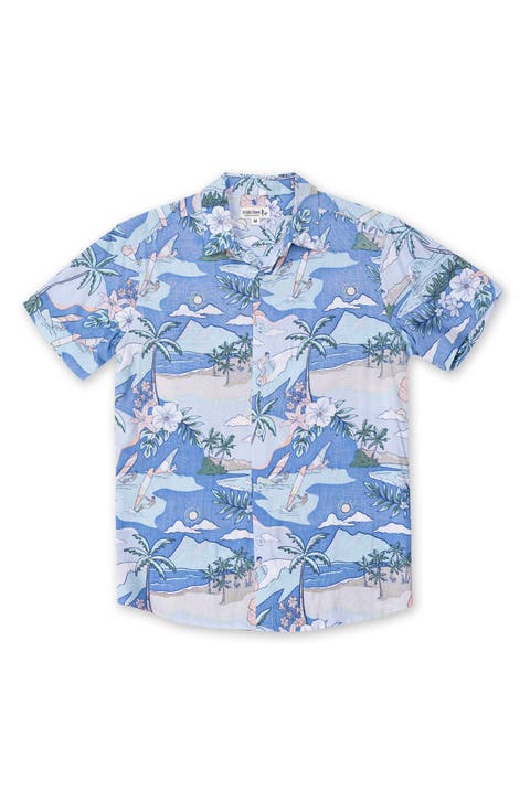 Kids' Surfer Short Sleeve Button-Down Shirt (Little Kid)