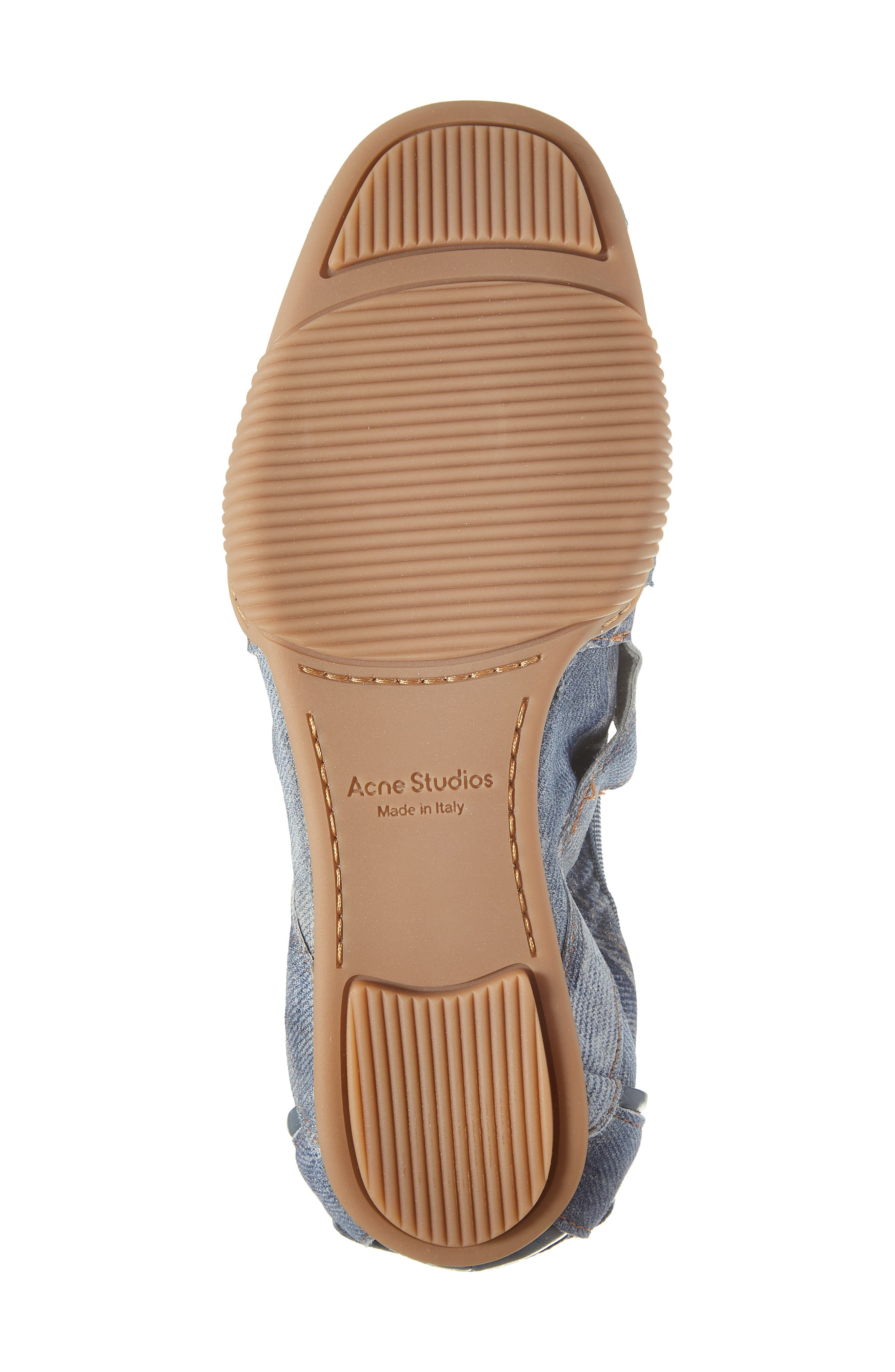 Acne Studios Bilaria Denim Effect Leather Low Top Sneaker, Alternate, color, Light Blue