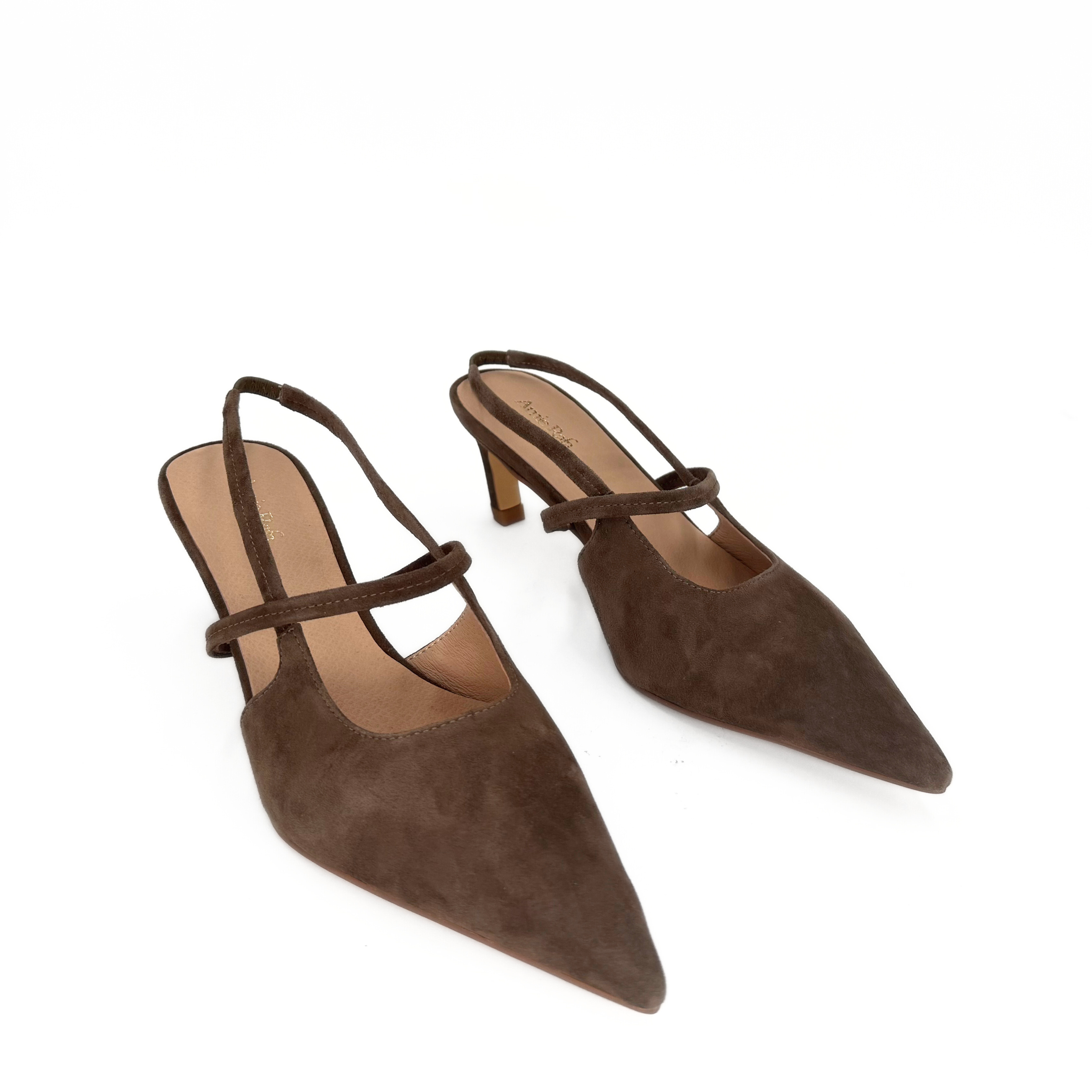 Connie Slingback Suede Heels, Alternate, color, Taupe