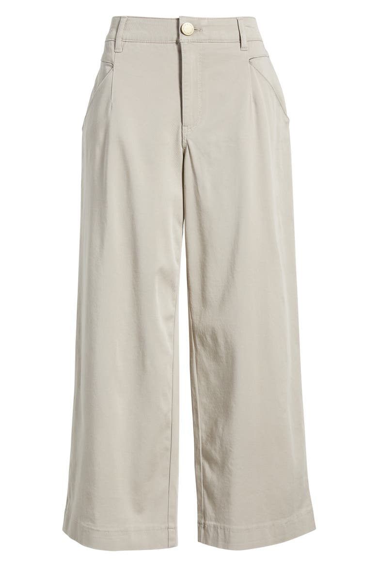 Wyatt Skyrise Crop Wide Leg Twill Pants, Alternate, color, FLAX