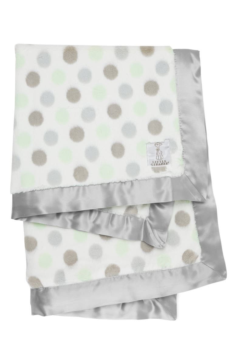 Little Giraffe Luxe Dot Blanket, Main, color, Celadon