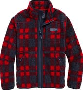 vineyard vines Kids' Plaid Supershep Fleece Zip-Up Jacket