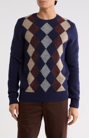 Brooks Brothers Argyle Crewneck Wool Sweater