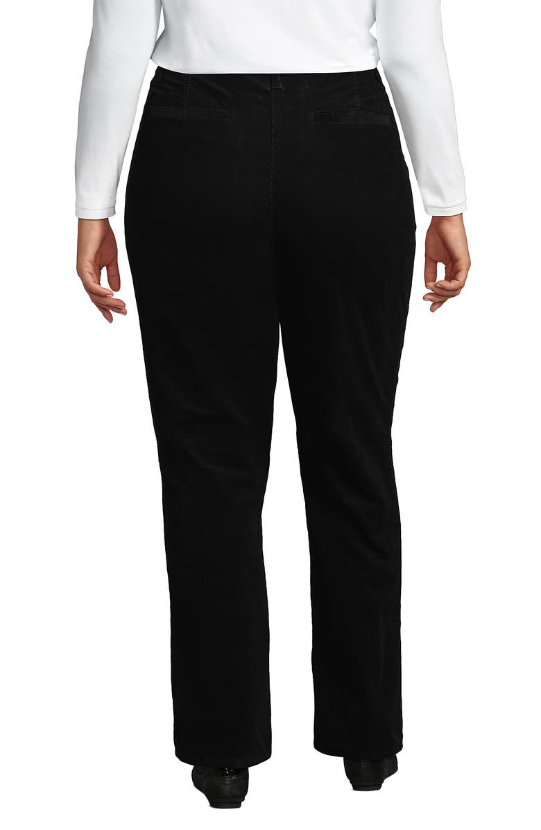 Lands' End Corduroy High Rise Rail Straight Leg Pants, Alternate, color, Black