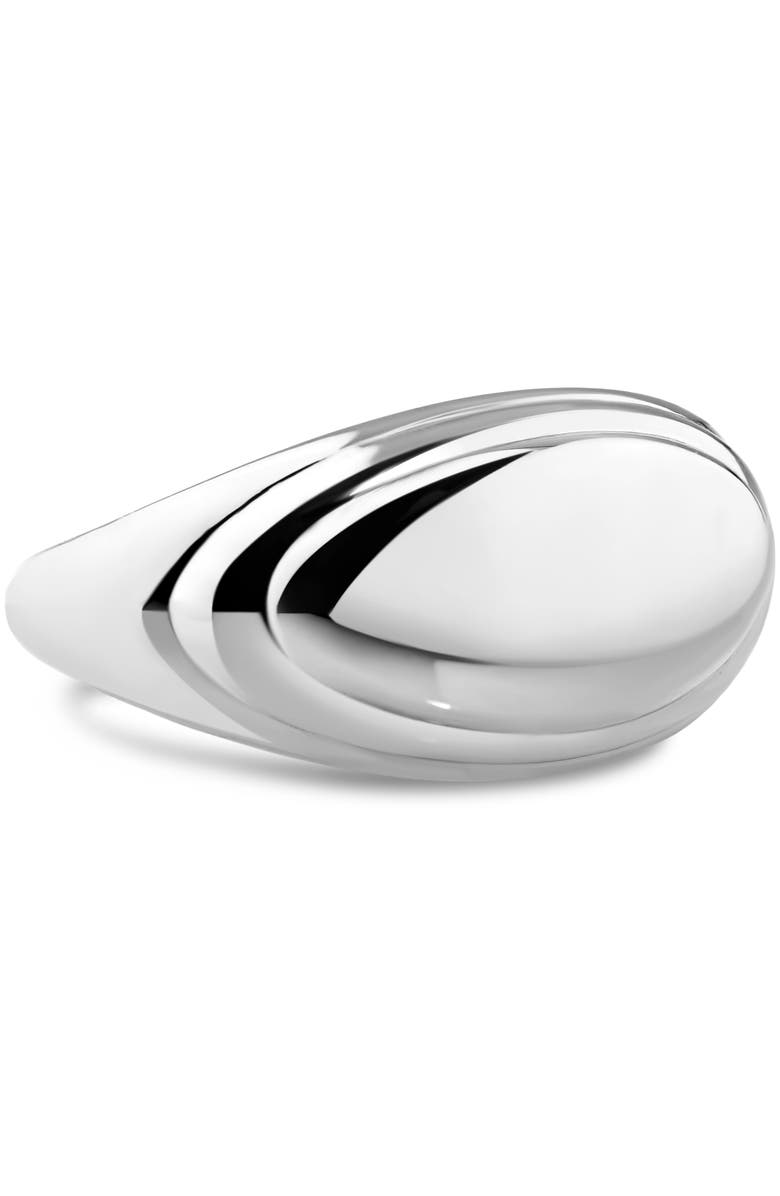 DEVATA Contour-lined Dome Ring in Rhodium Plated Sterling Silver, Main, color, Silver