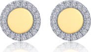 Lafonn Two-Tone Simulated Diamond Button Stud Earrings