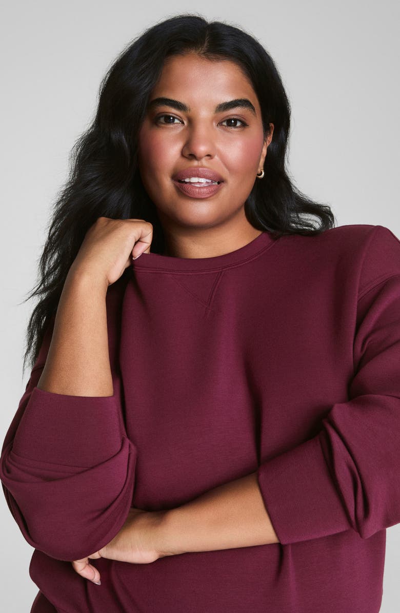 SPANX<sup>®</sup> AirEssentials Crewneck Sweatshirt, Alternate, color, Plum Berry