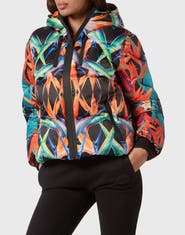 PLEIN SPORT Nylon Puffer Jacket Flowers Women