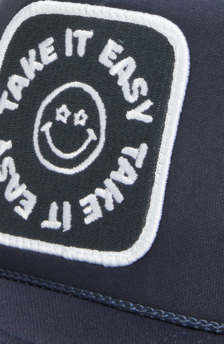 Friday Feelin’ Take it Easy Patch Trucker Hat, Alternate, color, Navy