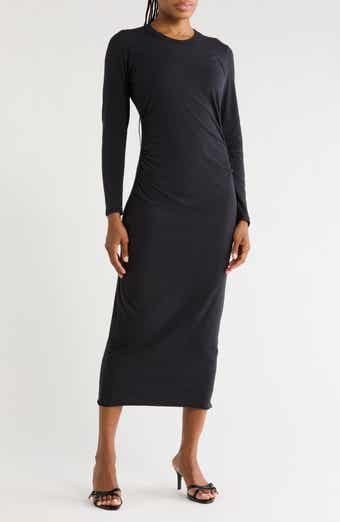 Ruched Long Sleeve Jersey Dress