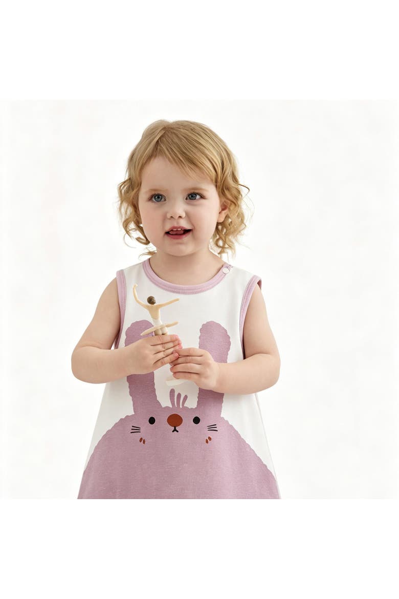 Bunny Pleated Dress, Alternate, color, White