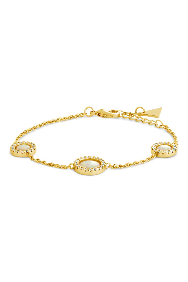 Oasis Opal & Cubic Zirconia Station Bracelet, Alternate, color, GOLD