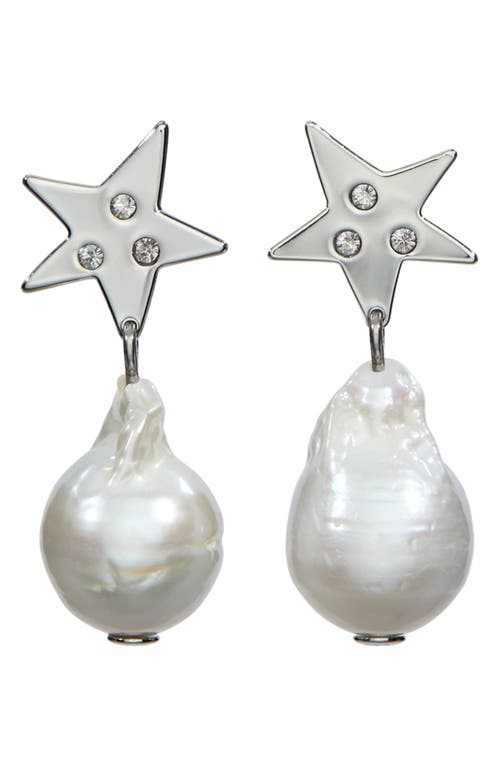 Tory Burch Star Cultured Pearl Drop Earrings In Multi