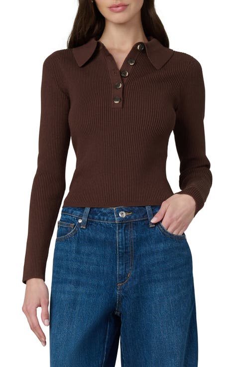 The Lisa Crop Rib Polo Sweater