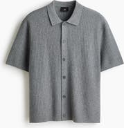 H&M Regular Fit Textured-knit Shirt