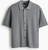 H&M Regular Fit Textured-knit Shirt