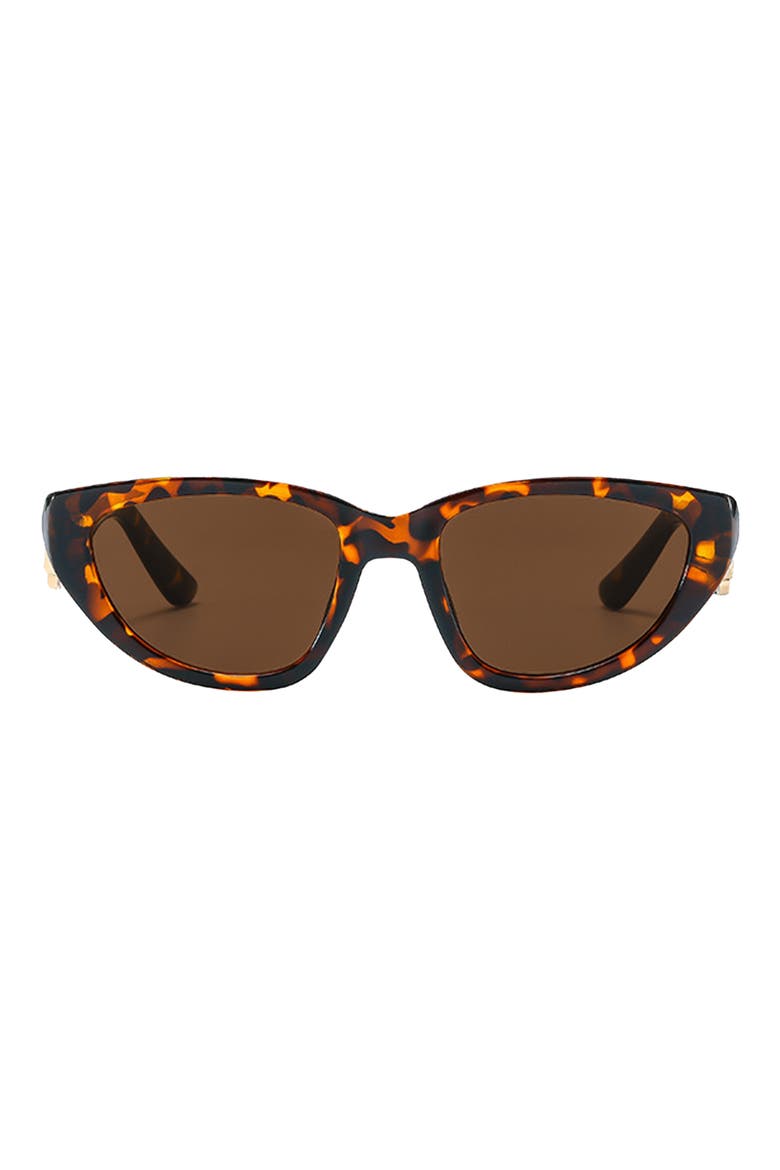 Brynn 56mm Polarized Cat Eye Sunglasses, Main, color, TORTE