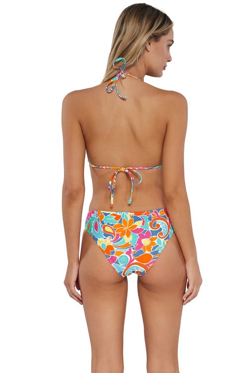 Sunsets Laney Triangle Bikini Swimsuit Top In Festive Floral Sandbar Rib