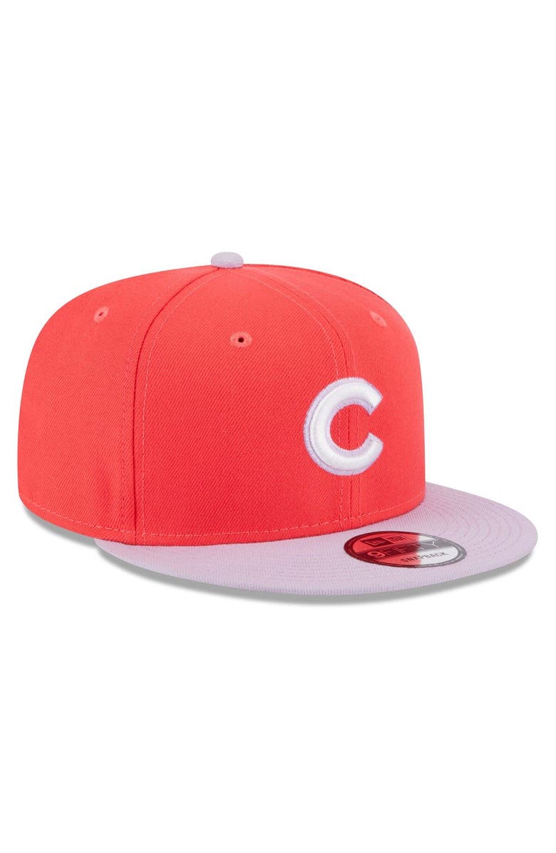 New Era Men's New Era Red/Purple Chicago Cubs Spring Basic Two-Tone 9FIFTY Snapback Hat, Alternate, color, Red