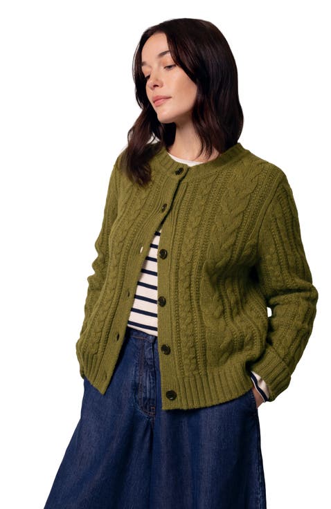 Merino Wool Cable Knit Cardigan