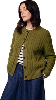 Celtic & Co. Merino Wool Cable Knit Cardigan