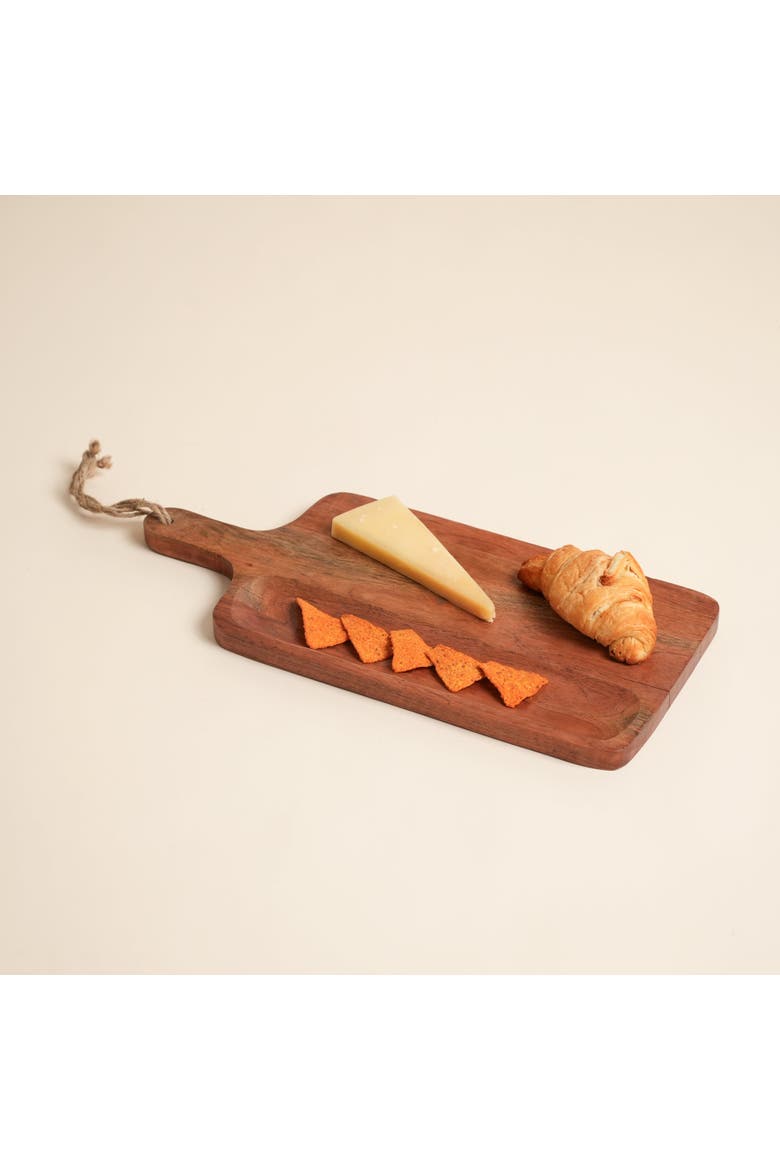 Handmade Acacia Wood Chopping Board with Handle, Alternate, color, Natural Wood