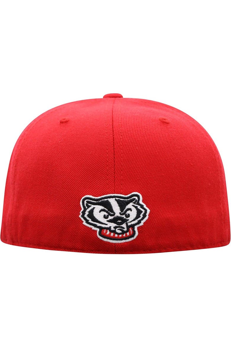 Men's Top of the World Red Wisconsin Badgers Team Color Fitted Hat, Alternate, color, Red