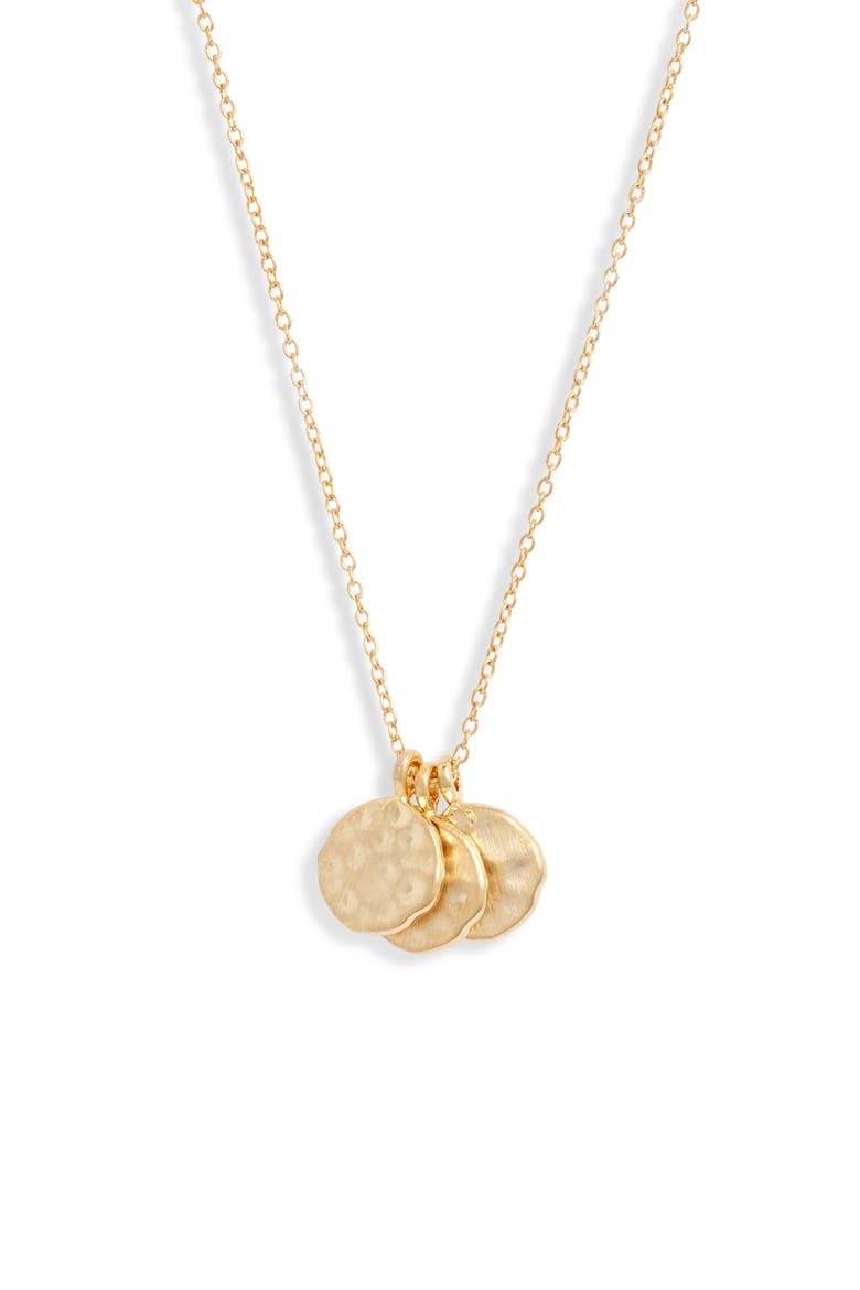 Weslie Cluster Disc Necklace, Main, color, GOLD